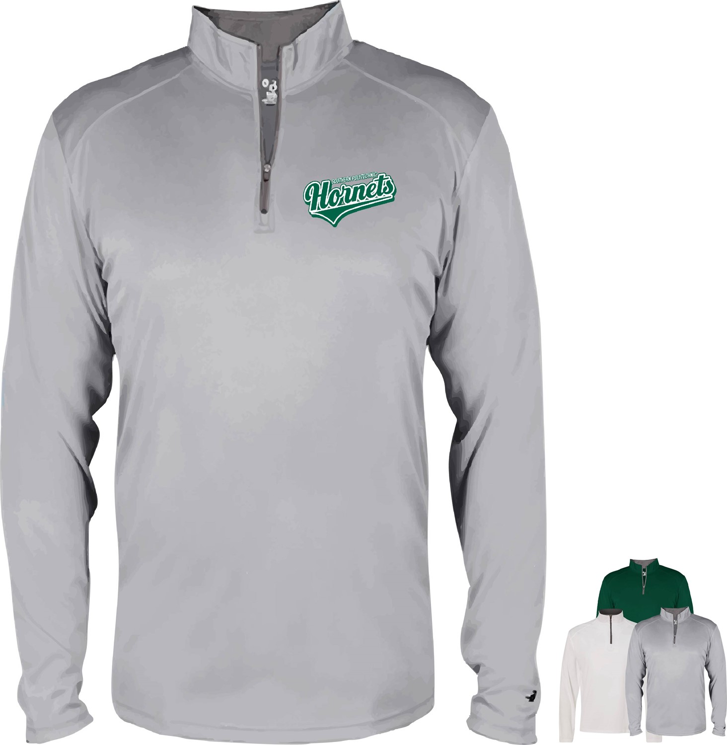 Men's Performance Quarter-Zip Pulloverv- Vintage Hornets Logo 4102VH